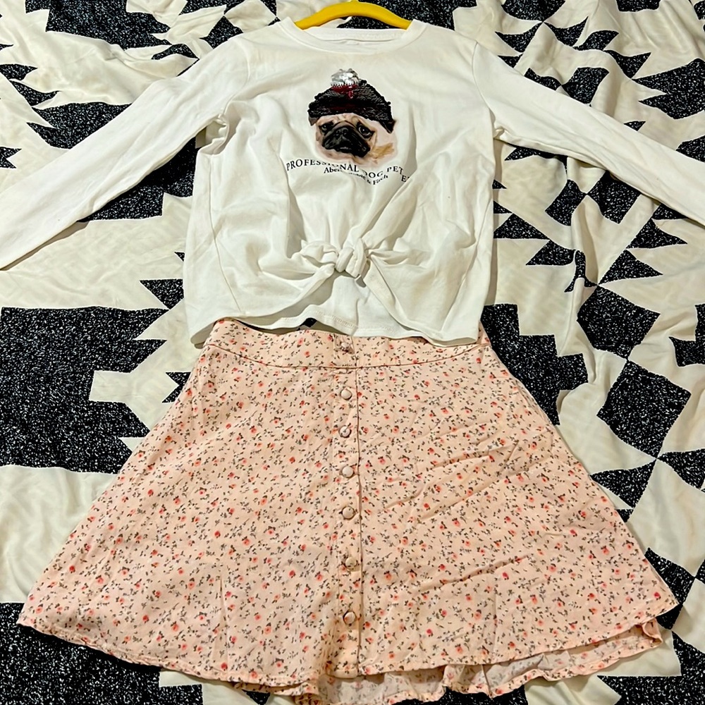 Abercrombie kids set skirt and shirt size 9/10